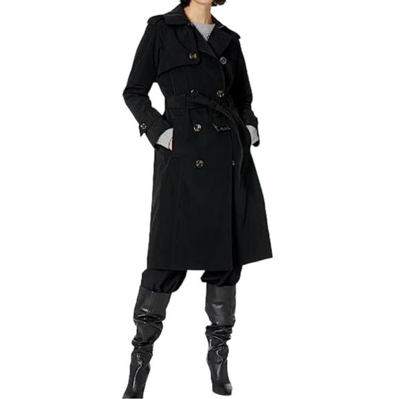 LONDON FOG 3/4 Length Double Breasted Trench Coat Size Medium - Picture 3 of 16
